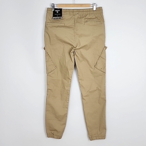 ENCRYPTED Mens Relaxed Tapered Fit Jogger Sand Stretch Breathable 6 Pockets Sz L - Picture 2 of 16